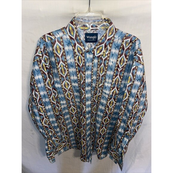 Wrangler Men’s Western Shirt Size 2XL Multicolor Aztec Going Out Party Rodeo - Picture 1 of 12